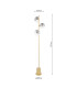 Spiral 3 Light Floor Lamp Matt Gold With Smoked/Clear Ribbed Glass-2