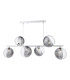 Spiral 6 Light Bar Ceiling Pendant Polished Chrome With Smoked/Clear Ribbed Glass-1