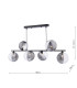 Spiral 6 Light Bar Ceiling Pendant Matt Black With Smoked/Clear Ribbed Glass-2