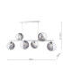 Spiral 6 Light Bar Ceiling Pendant Polished Chrome With Smoked/Clear Ribbed Glass-4