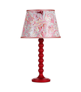 Spool Table Lamp Red With Shade-1