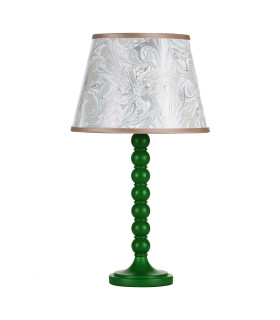 Spool Table Lamp Green With Shade-2