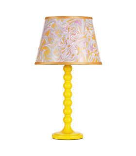 Spool Table Lamp Yellow With Shade-1