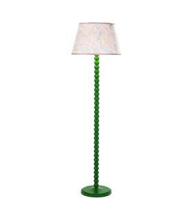 Spool Floor Lamp Green With Shade-1