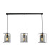 Tatum 3 Light Bar Ceiling Pendant Matt Black and Smoked Glass-1