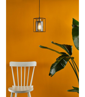 Tatum Ceiling Pendant Matt Black and Smoked Glass-2