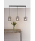 Tatum 3 Light Bar Ceiling Pendant Matt Black and Smoked Glass-4