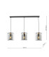 Tatum 3 Light Bar Ceiling Pendant Matt Black and Smoked Glass-6