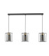 Tatum 3 Light Bar Ceiling Pendant Matt Black and Smoked Glass-7