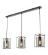 Tatum 3 Light Bar Ceiling Pendant Matt Black and Smoked Glass-8