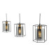 Tatum 3 Light Bar Ceiling Pendant Matt Black and Smoked Glass-10