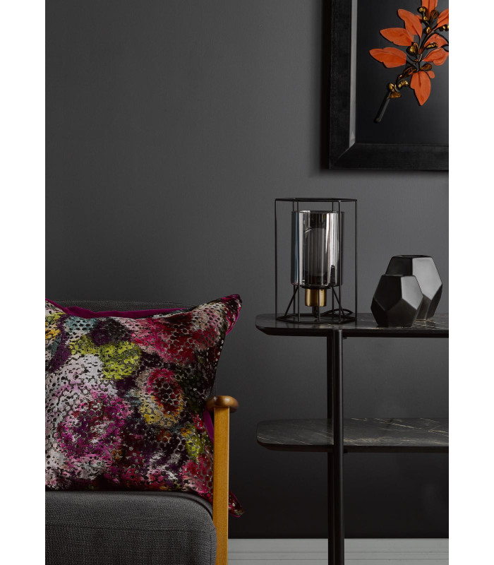 Tatum Table Lamp Matt Black and Smoked Glass-3