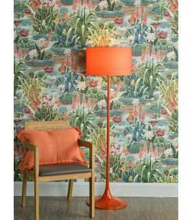 Toledo Floor Lamp Satin Orange With Shade-2