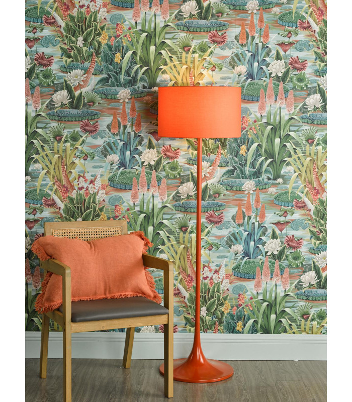 Toledo Floor Lamp Satin Orange With Shade-2