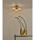 Ulrika 3 Light Flush Antique Brass and Amber Glass-2