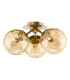 Ulrika 3 Light Flush Antique Brass and Amber Glass-5