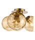 Ulrika 3 Light Flush Antique Brass and Amber Glass-8