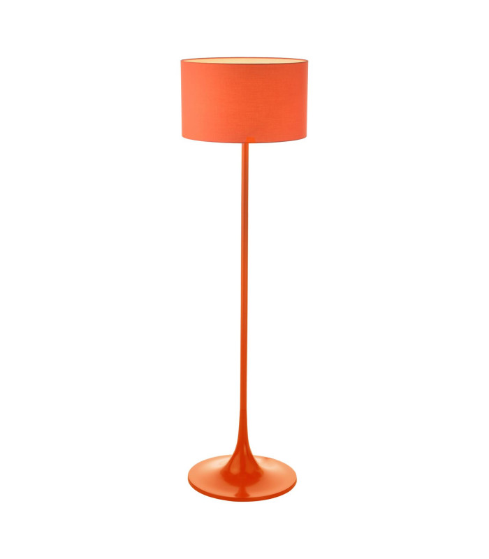 Toledo Floor Lamp Satin Orange With Shade-11