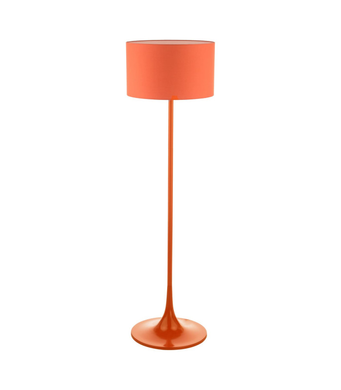 Toledo Floor Lamp Satin Orange With Shade-12