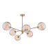 Vignette 6 Light Ceiling Pendant Aged Brass With Amber Dimpled Glass-1