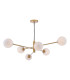 Vignette 6 Light Ceiling Pendant Aged Brass With White Confetti Glass-1