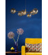 Vignette 6 Light Ceiling Pendant Aged Brass With Amber Dimpled Glass-3
