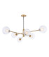 Vignette 6 Light Ceiling Pendant Aged Brass With Clear/Opal Glass-1