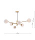 Vignette 6 Light Ceiling Pendant Aged Brass With White Confetti Glass-4