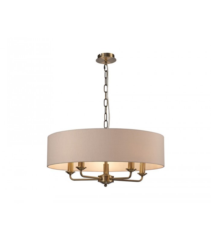 5 Light Multi Arm Ceiling Pendant without Shade, c, w 2m Chain, E14 Antique Brass - 13