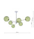 Vignette 6 Light Ceiling Pendant Polished Chrome With Green Dimpled Glass-2