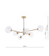 Vignette 6 Light Ceiling Pendant Aged Brass With Clear/Opal Glass-6