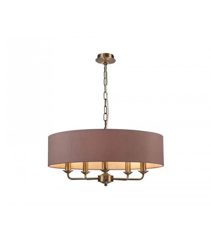 5 Light Multi Arm Ceiling Pendant without Shade, c, w 2m Chain, E14 Antique Brass - 14