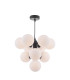 Vine 10 Light Ceiling Pendant Satin Black With Opal Glass-1