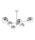 Vignette 6 Light Ceiling Pendant Polished Chrome With Smoked/Clear Ribbed Glass-1