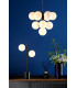Vine 10 Light Ceiling Pendant Satin Black With Opal Glass-2