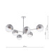 Vignette 6 Light Ceiling Pendant Polished Chrome With Smoked/Clear Ribbed Glass-2