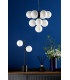 Vine 10 Light Ceiling Pendant Satin Black With Opal Glass-3