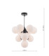 Vine 10 Light Ceiling Pendant Satin Black With Opal Glass-4