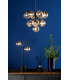 Vine 10 Light Ceiling Pendant Satin Black With Smoked/Clear Ribbed Glass-2