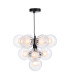 Vine 10 Light Ceiling Pendant Satin Black With Clear/Opal Glass-1