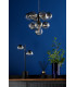 Vine 10 Light Ceiling Pendant Satin Black With Smoked/Clear Ribbed Glass-3