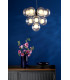 Vine 10 Light Ceiling Pendant Satin Black With Clear/Opal Glass-2