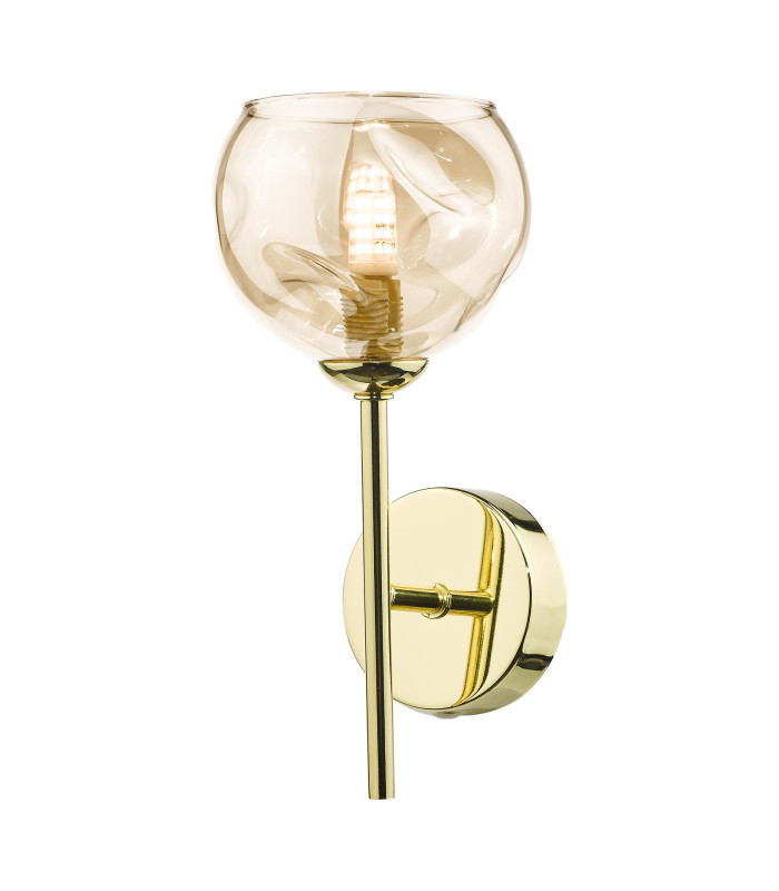 Cohen Wall Light Polished Gold With Organic Amber Glass-2