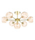 Cohen 7 Light Semi Flush Ceiling Polished Gold With Organic Amber Glass