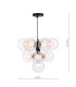 Vine 10 Light Ceiling Pendant Satin Black With Clear/Opal Glass-4