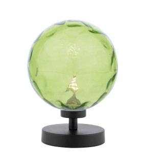 Esben Touch Table Lamp Matt Black With Green Dimpled Glass-1