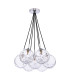 Elpis 7 Light Cluster Ceiling Pendant Polished Chrome With Clear Dimpled Glass-2