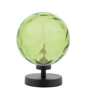 Esben Touch Table Lamp Matt Black With Green Dimpled Glass-2