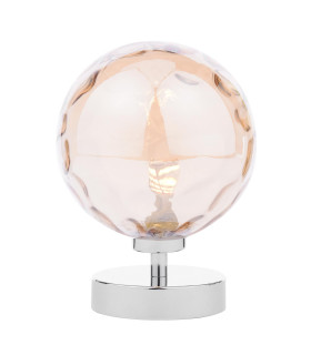 Esben Touch Table Lamp Polished Chrome With Amber Dimpled Glass-1