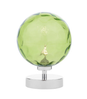 Esben Touch Table Lamp Polished Chrome With Green Dimpled Glass-1